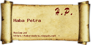 Haba Petra névjegykártya