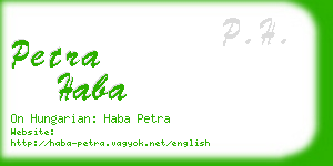 petra haba business card